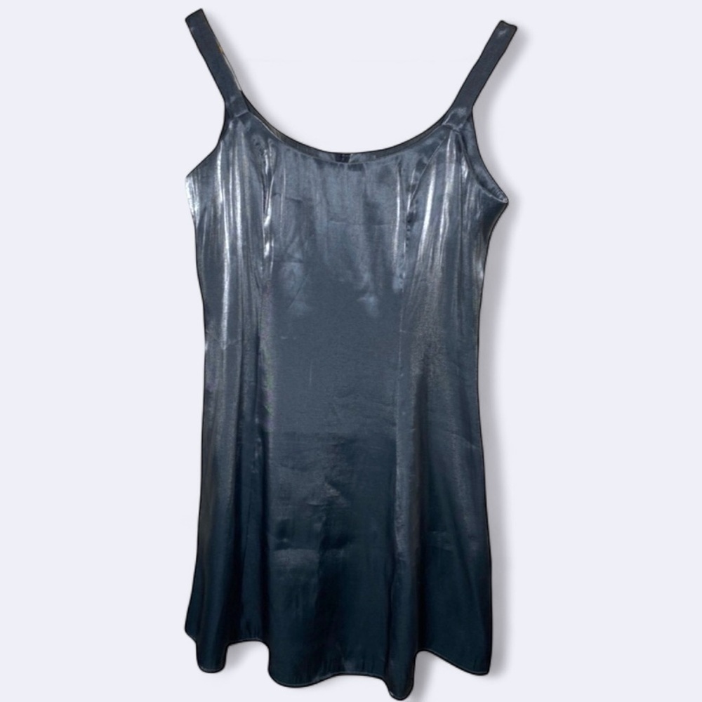 Vintage 90’s/Y2K Made in Canada Mini Metallic Silver Dress